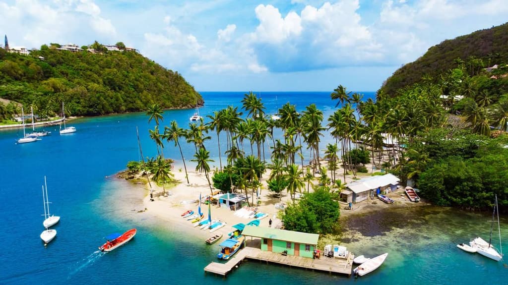 Scenic view of Marigot Bay, St Lucia