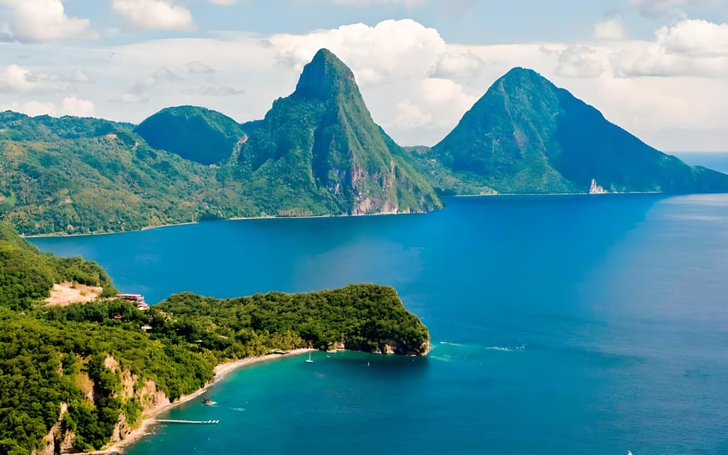 The iconic Pitons of St Lucia